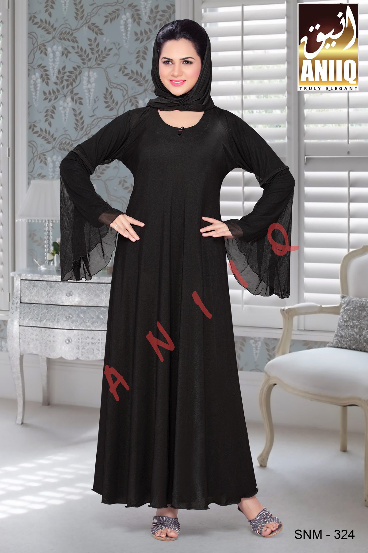 Black  Lycra  Abaya